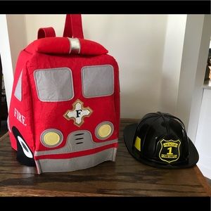 Kids pottery barn fire truck costume